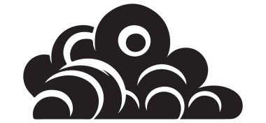 Fırtına bulutu silueti vektör grafik illüstrasyon doğa tasarımı