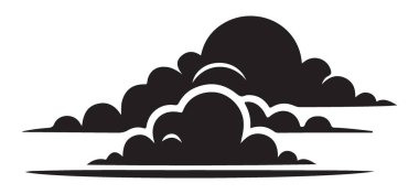 Katmanlı bulutlu manzara silueti grafik vektör hava durumu çizimi barışçıl gökyüzü