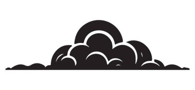 Yumuşak bulutlu manzara silueti hava durumu grafik vektörü çizim sanatı