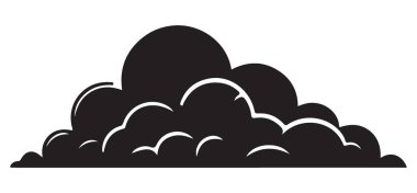 Yaratıcı Tasarım Hava Grafikleri için Tek Renkli Bulut Vektör ResmiName