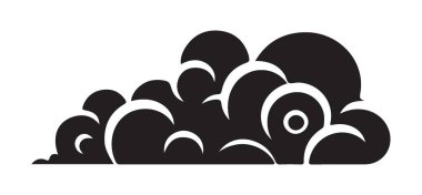 Siluet Bulut Grafiği Vurgulanmış Hava Çizimi Vektörü