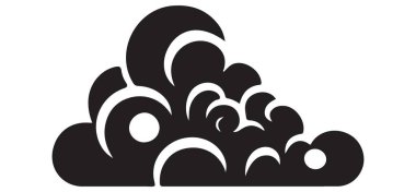 Hava Durumu Elementleri ve Simgeleri için Yuvarlak Şekilli Siyah Bulut