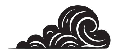 Eğri Bulut Çizimi Dinamik Hava Durumu Vektörü Grafiği