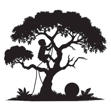 Çocuk Macerası Doğanın Kucaklaşmasında Gençlik Neşe Silueti