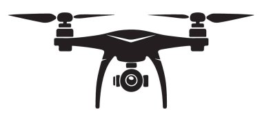 Hava görüntülerini kaydeden insansız hava aracı modern teknoloji vektör illüstrasyonu