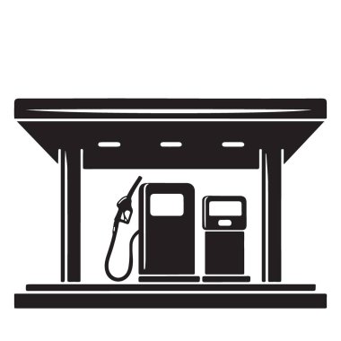 Yakıt ve otomotiv hizmetleri için benzinci silueti