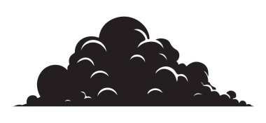Hava ve Tasarım Projeleri için Çizgi Roman Bulut Siluet Vektörü İllüstrasyonu