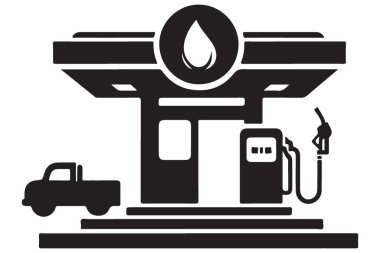 Benzin İstasyonu Alışverişi Bir Siluet Vektör Benzinleme ResmiComment