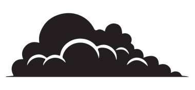 Koyu Bulut Silueti Vektör İllüstrasyon Meteoroloji Hava Tahminleri