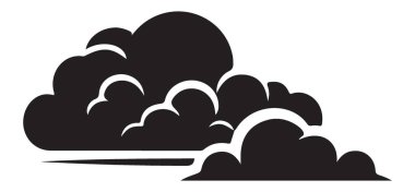 Hava tasarımları için dramatik fırtına bulutları vektör silüeti çizimi