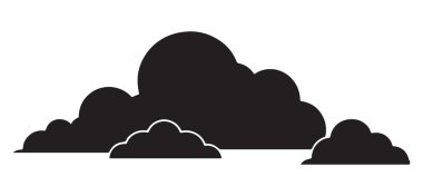 Dramatik Kara Bulut Vektör İllüstrasyonu Atmosferik Tasarımları Geliştirme Yaratıcı