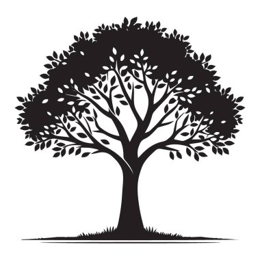 Güzel Kara Ağaç Çizimi Büyümeyi ve Doğanın Bolluğunu Sembolize ediyor