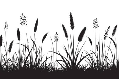 Doğa ve çevre tasarımları için güzel çayır manzarası çizimi