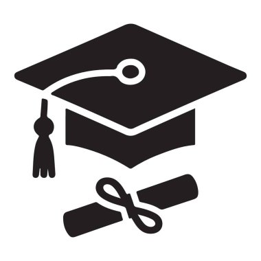 Mezuniyet Başı ve Diploma Eğitimi Başarı Kutlama Vektörü İllüstrasyonu