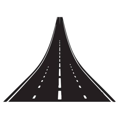 Otoyol yolculuğu ve seyahat kavramını gösteren perspektif çizimi