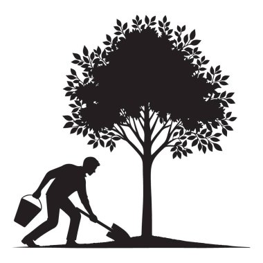 Çevresel Projeler için Ağaç Dikme Görüntü Vektörü