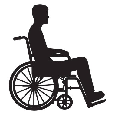 Tekerlekli sandalyedeki kişinin silüeti erişilebilirliği ve dahil edilmeyi temsil ediyor.