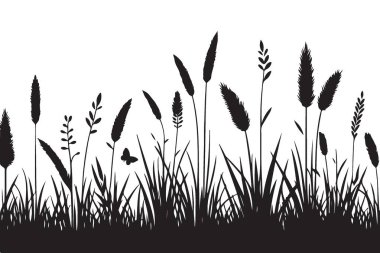 Vahşi Çimenler ve Kelebek Görüntü Serene Doğa Sanatı