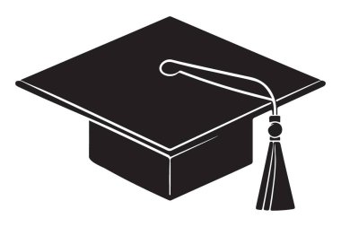 Siyahi Siluet Mezuniyet Başı Vektör Eğitim Başarı İllüstrasyonu