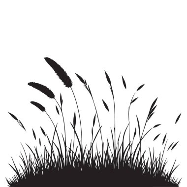Black Grass Siluet Vektör Sanat Grafik Tasarım Çizimi