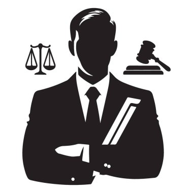 Avukat Silueti İllüstrasyon Savunucusu Adalet Sistemi Adalet Sistemi Adalet Avukatı