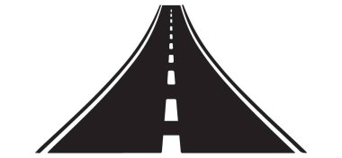 Orta Bölme Çizgisi ile Asfalt Yolu 'nun Perspektif Görünümü