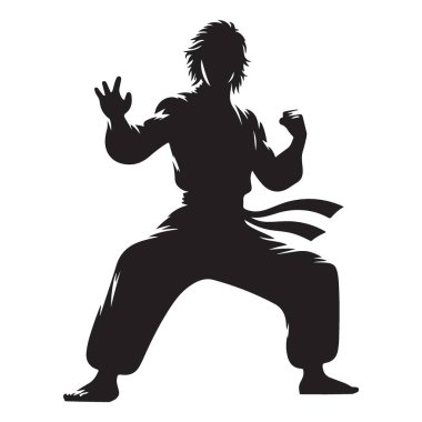 Siluet Dövüş Sanatları Standardı Görüntü Vektörü İndirmesi