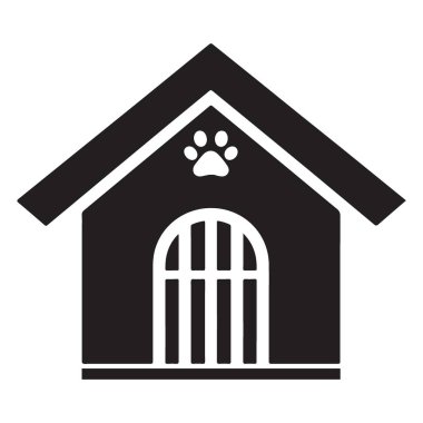 Pençe Yazdırma Ayrıntılı Köpek Evi Silüeti Vektör ResmiName