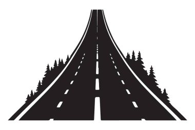 Yolculuk Kavramları için Sonsuz Yol Vektörü İllüstrasyon Perspektif Görünümü