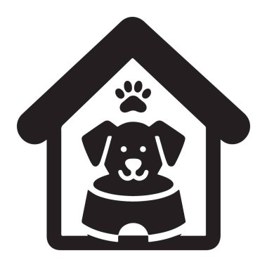 Pençeli Basit Köpek Evi Vektörü Şirin Köpeğin Üzerinde Yazdır