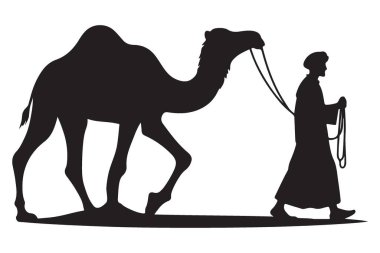 Desert Journey 'i temsil eden deve ve insan silueti tasviri