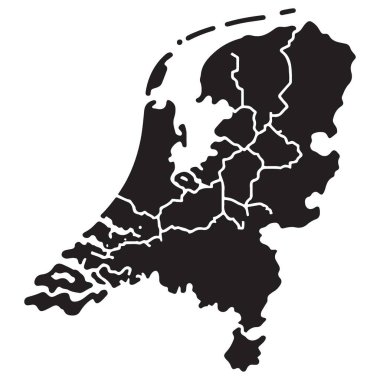 Hollanda 'nın Ayrıntılı Siluet Haritası Gösterim Bölgeleri
