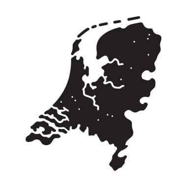 Hollanda Ülke Haritası Vektör İllüstrasyon Coğrafya Motivasyonları