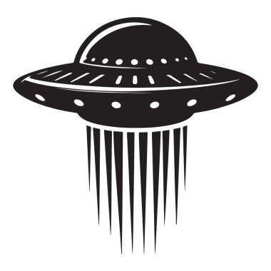 Klasik UFO Silueti Çizimi Dünya Dışı Teknoloji ve Bilim Kurgu Gösterimi