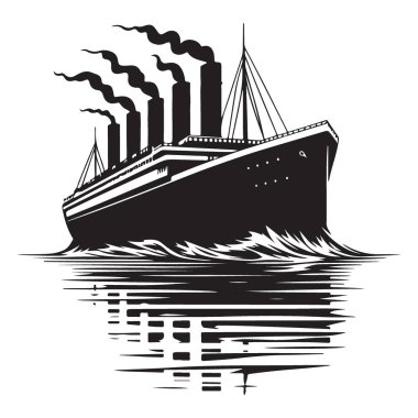 Klasik Okyanus Gemisinin Titanik Vektör Silueti ResmiComment