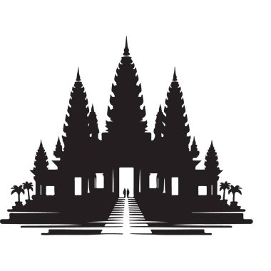 İkonik Angkor Wat Tapınağı Kültürel Miras Tasarımı Görünümü