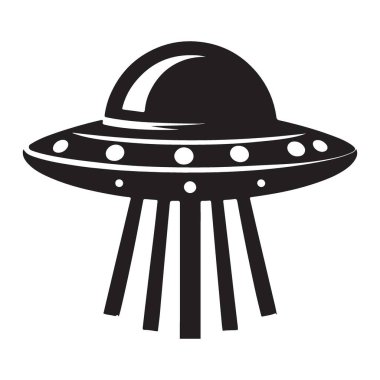 Uzay Arzuları İçin Klasik UFO Uçan Daire Silueti Simgesi Simgesi