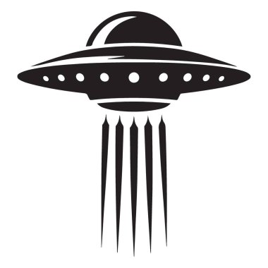 Retro UFO Uçan Gövde Silüeti