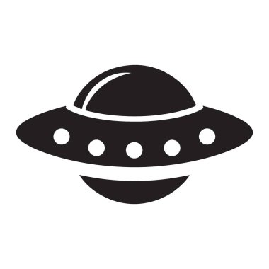 Minimalist UFO Uçan Daire Silüeti Yaratıcı Projeler Simgesi
