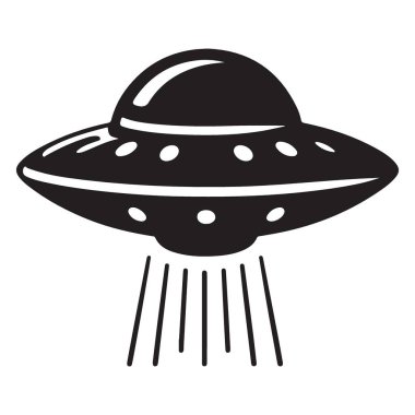 Klasik UFO Uçan Daire Silueti Işık Vektör Tasarımı