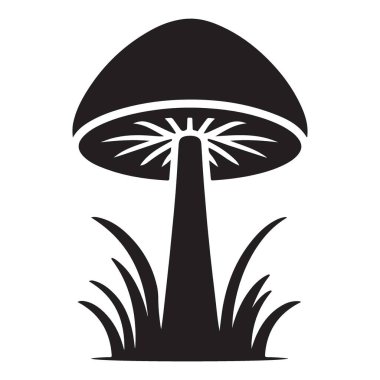 Mantar kapağı siluet vektörü doğayı çiziyor sonbahar mantarları botanik sanatı