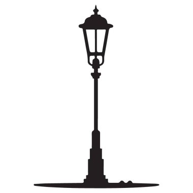 Cityscape Projesi Tasarımı için Tek Sokak Lambası Simgesi Simgesi