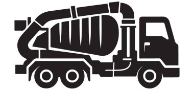 Sanayi Temizlik Projeleri için Süpürge Kamyonu Siluet Vektör Sanatı