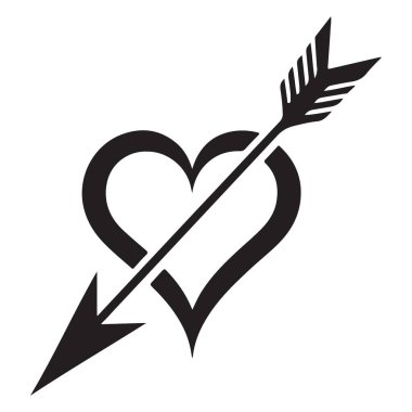 Sevgililer Günü için Arrow Grafik Tasarımlı Yaratıcı Kalp