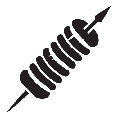 Gıda İlgili Tasarımlar için Kebap Şiş Silueti Vektör İllüstrasyonu