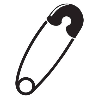 Giysi ve El Sanatları için Basit Güvenlik İğnesi Siluet Vektörü