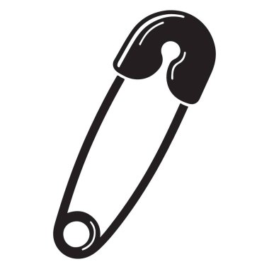 Emniyet İğnesi Silueti Vektör Resimli Kıyafet Güvenliği Moda Aracı