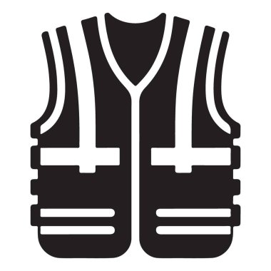 Yol çalışması ve Yapı Silüeti Biçimi için Yansıtıcı Güvenlik Yeleği Simgesi Simgesi