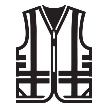 İnşaat ve Trafik Projeleri Yüksek Görüş Güvenliği Yelek Simgesi