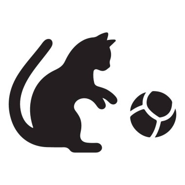 Top taşıyıcı tasarımı ile Basit Kedi Silueti